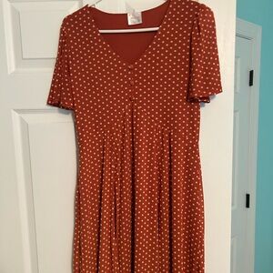 Orange and white short sleeve dress
